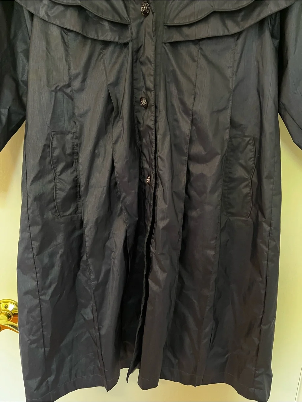 F. W. Fischer Girls Vintage Blue Hooded Embroidered Raincoat Size M 10/12